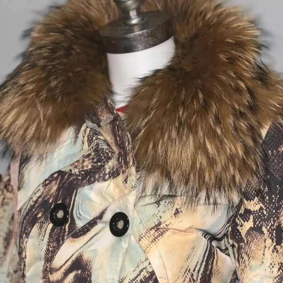 Moon River, Abstract Print Down Filled Puffer Coat, Sz 40 (US 4/6), EUC - Picture 13 of 15